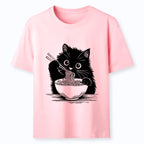 Line Art Cat Ramen T Shirt Limited Edition
