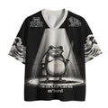 Kyoto-Lion Funny Fat Samurai Print Frog Mesh Jersey