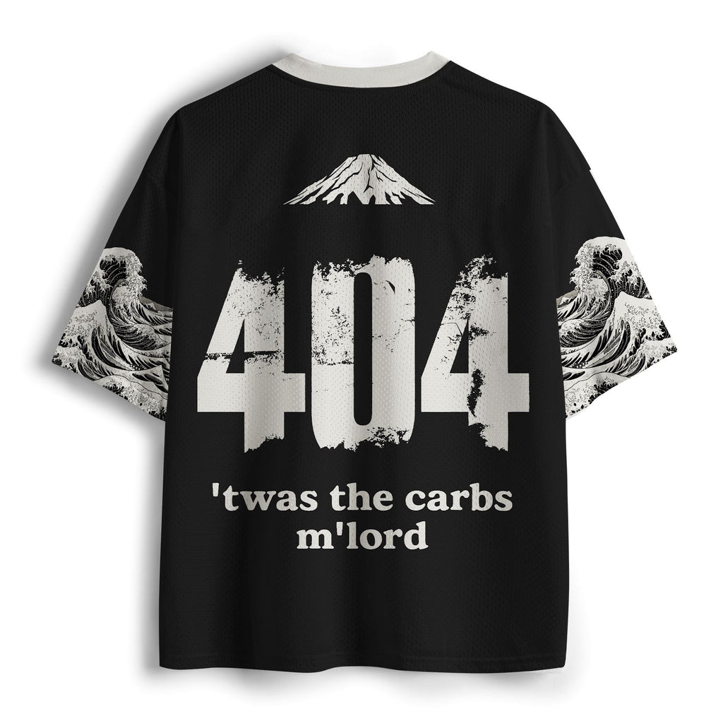 Kyoto-Lion Funny Fat Samurai Print Frog Mesh Jersey