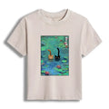 funny cats swimming in lilies women's t-shirt