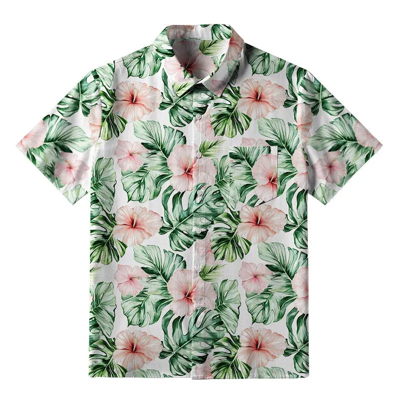 Unisex cotton shirt with Japanese art