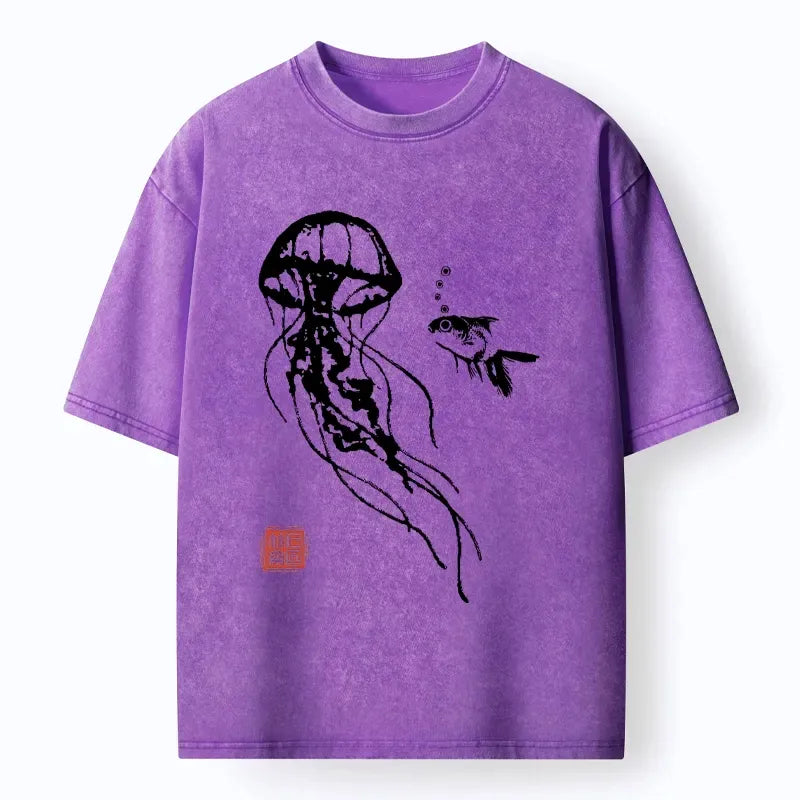 Japanese Ink Wash Unisex T-Shirt for Daily Wear
