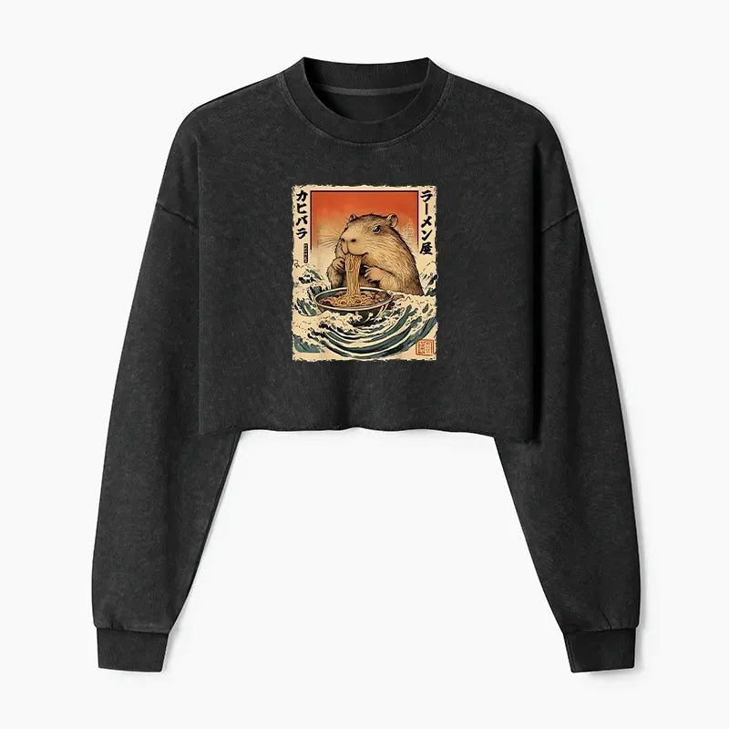 Japanese Vintage Crop Sweatshirt On Sale
