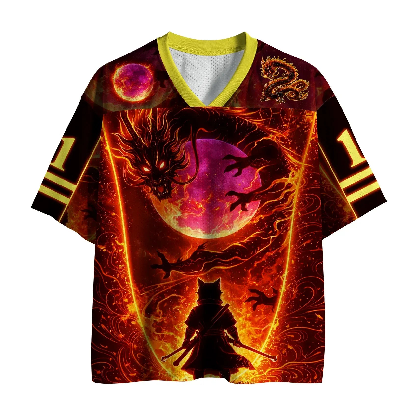 Kyoto-Lion The Dragon And The Cat Samurai Mesh Jersey