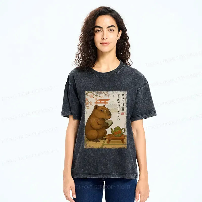 Kyoto-Lion Capybara T-Shirt for Summer