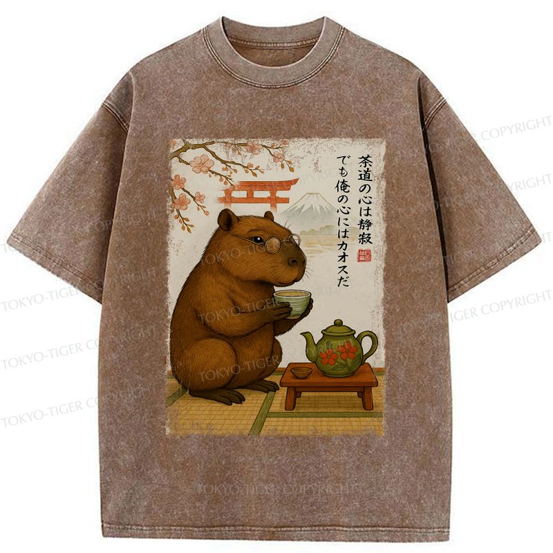 Japanese Capybara Tea Time T-Shirt Gift Idea