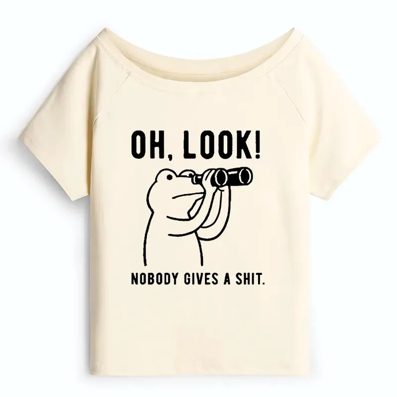 Japanese Frog Off Shoulder T-Shirt