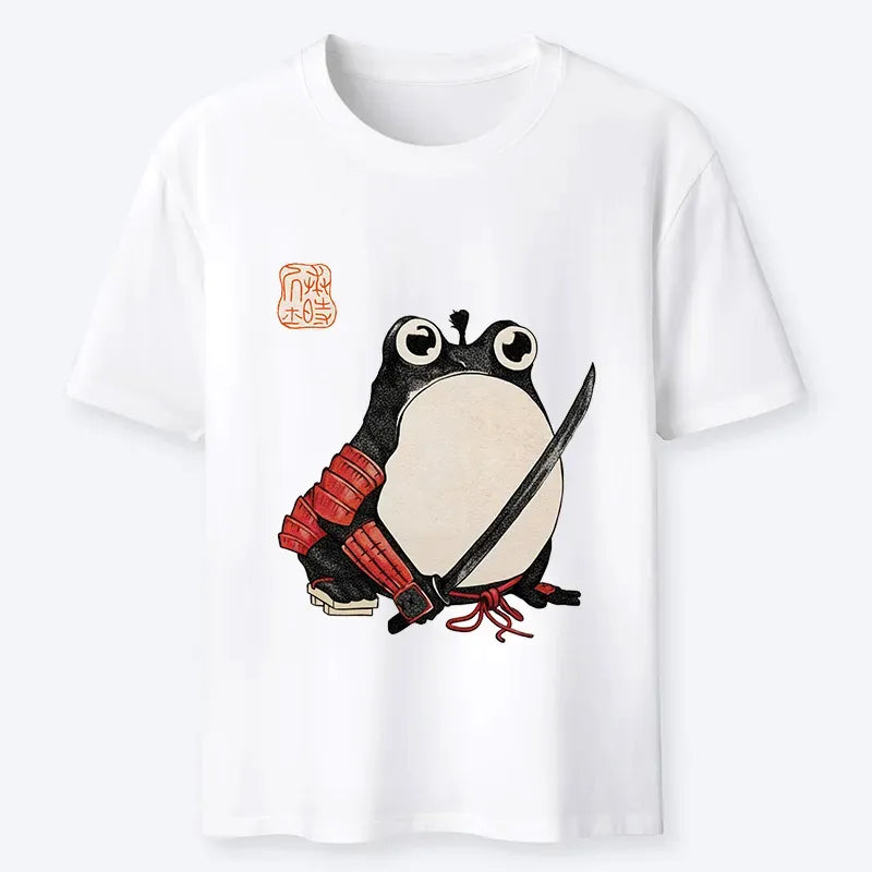 silly japanese ukiyo-e frog tee casual wear