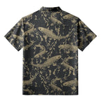Unisex Japanese Koi Print Button Up Shirt