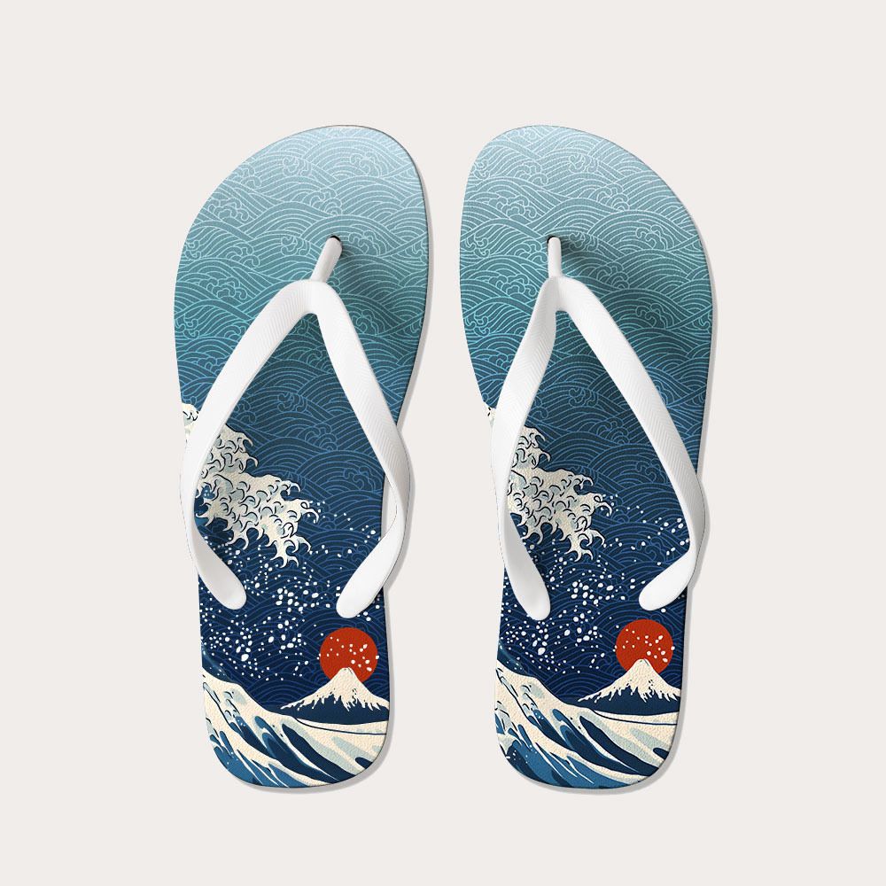 Great Wave off Fuji flip flops for summer