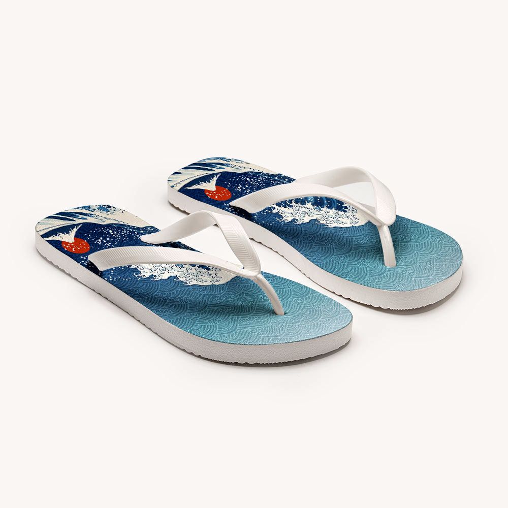 Japanese ukiyo-e flip flops vacation style
