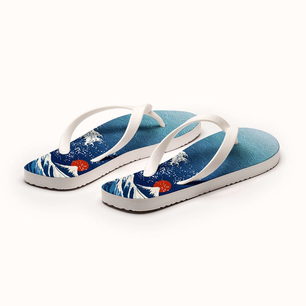 Japanese ukiyo-e flip flops vacation style