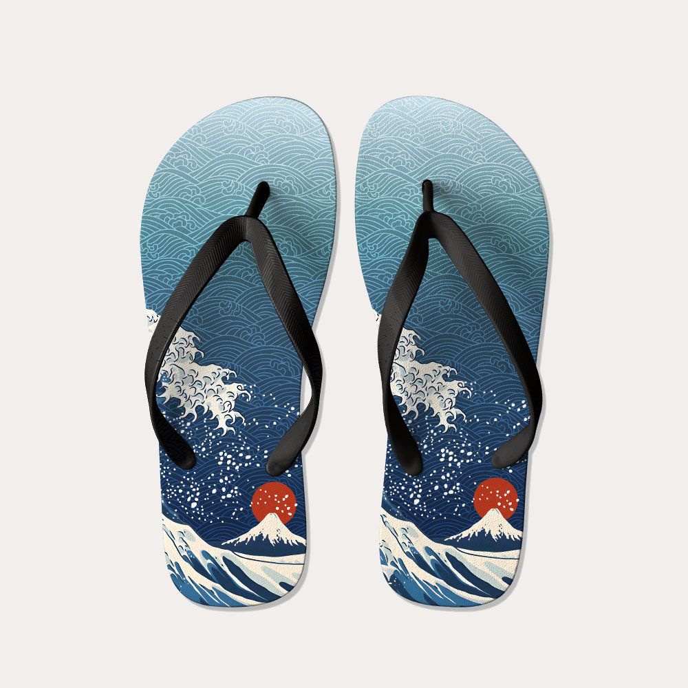 The Great Wave flip flops must-have beach