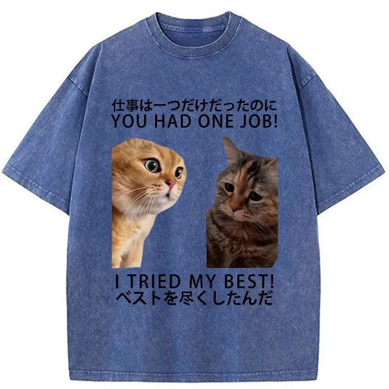 Kyoto Lion Washed T-Shirt for Streetwear