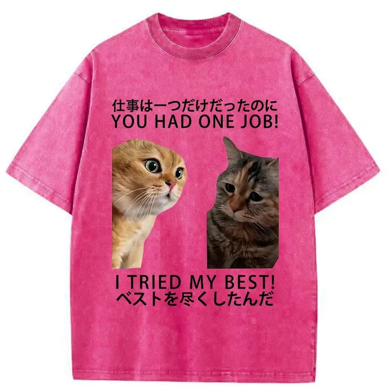 Kyoto Lion Washed T-Shirt for Streetwear