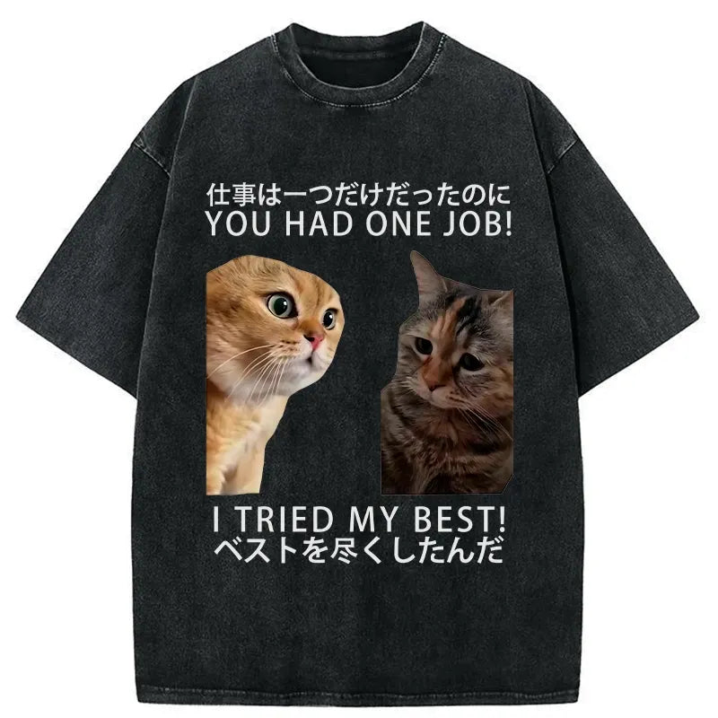 Kyoto-Lion I Tried My Best Washed T-Shirt