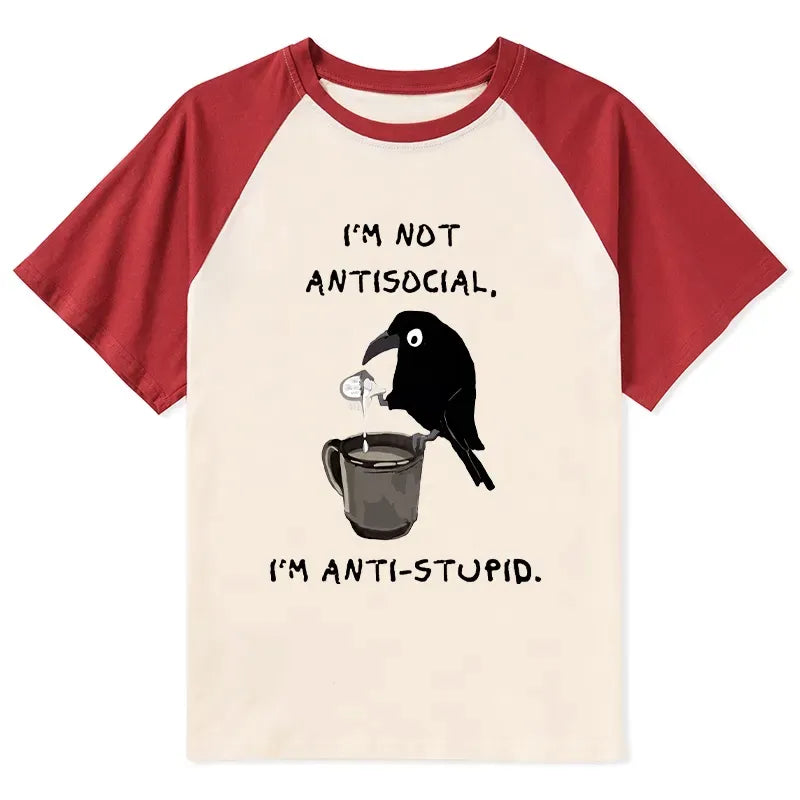 Calm Crow Coffee Raglan Streetwear