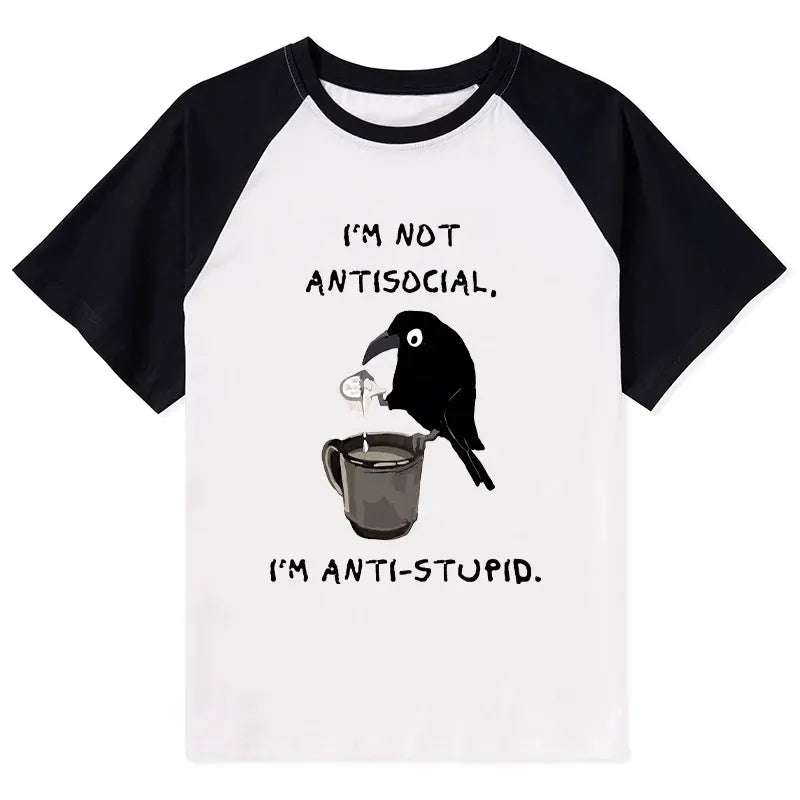 Calm Crow Coffee Raglan Streetwear