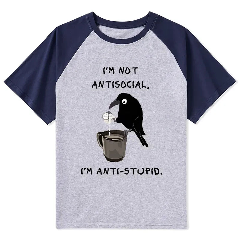 Calm Crow Coffee Raglan Streetwear