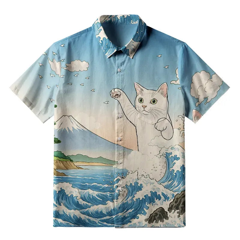 Ukiyo-e Wave Unisex Casual Shirt