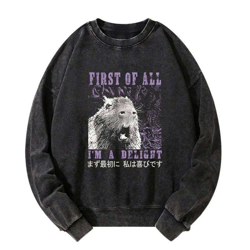 Japanese Vintage Washed Sweatshirt for Streetwear