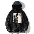 Kyoto-Lion Cat Samurai Retro Washed Hoodie