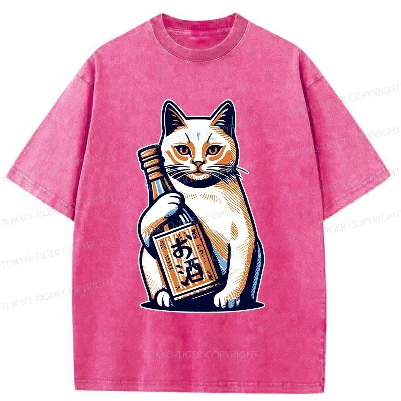 Cat wine t-shirt with free shipping