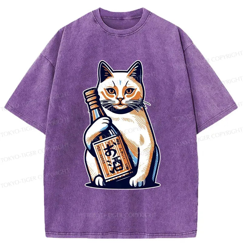 Cat wine t-shirt with free shipping
