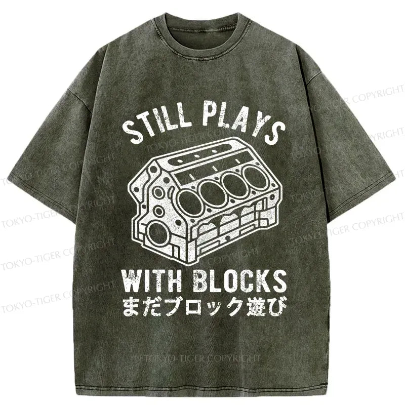 lion playing blocks shirt for streetwear