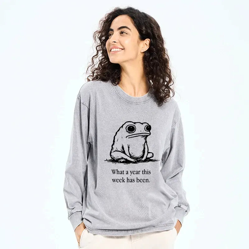 Japanese vintage washed long sleeve t-shirt for daily wear