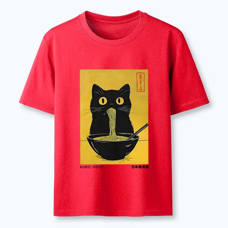 Black Cat Ramen T-Shirt Gift Idea