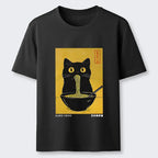 Black Cat Ramen T-Shirt Gift Idea