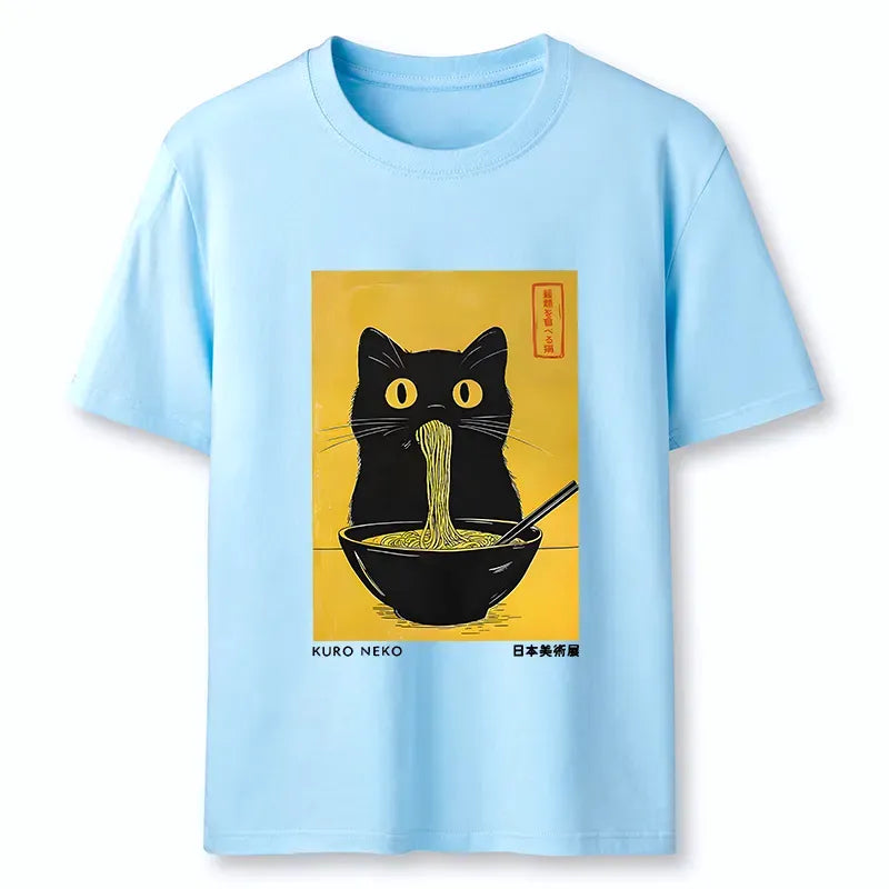 Black Cat Ramen T-Shirt Gift Idea