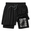 Kyoto-Lion Folk Paper Cut Cat Bird Floral Art Training Shorts