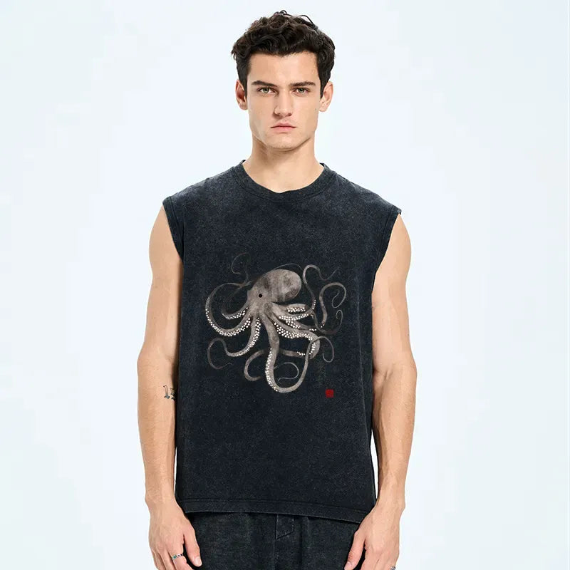 unisex octopus tank top for daily wear