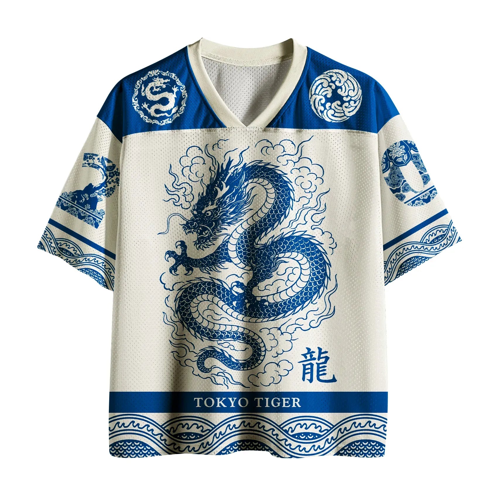 Azure Dragon Mesh Jersey for Fitness