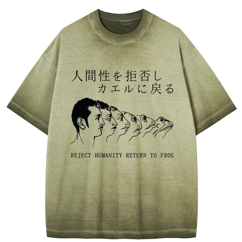 Kyoto-Lion Return To Frog Gradient Washed T-Shirt