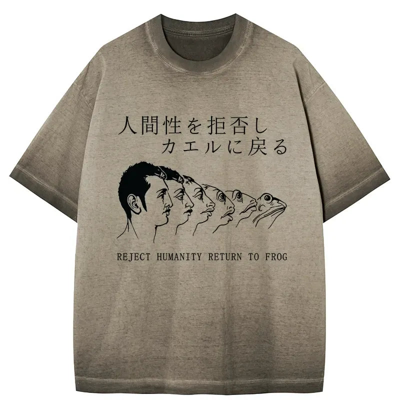 Kyoto-Lion Return To Frog Gradient Washed T-Shirt