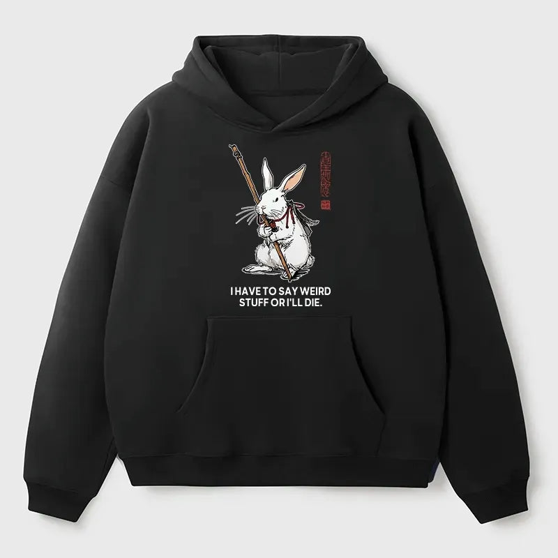 Funny Rabbit Hoodie for Streetwear
