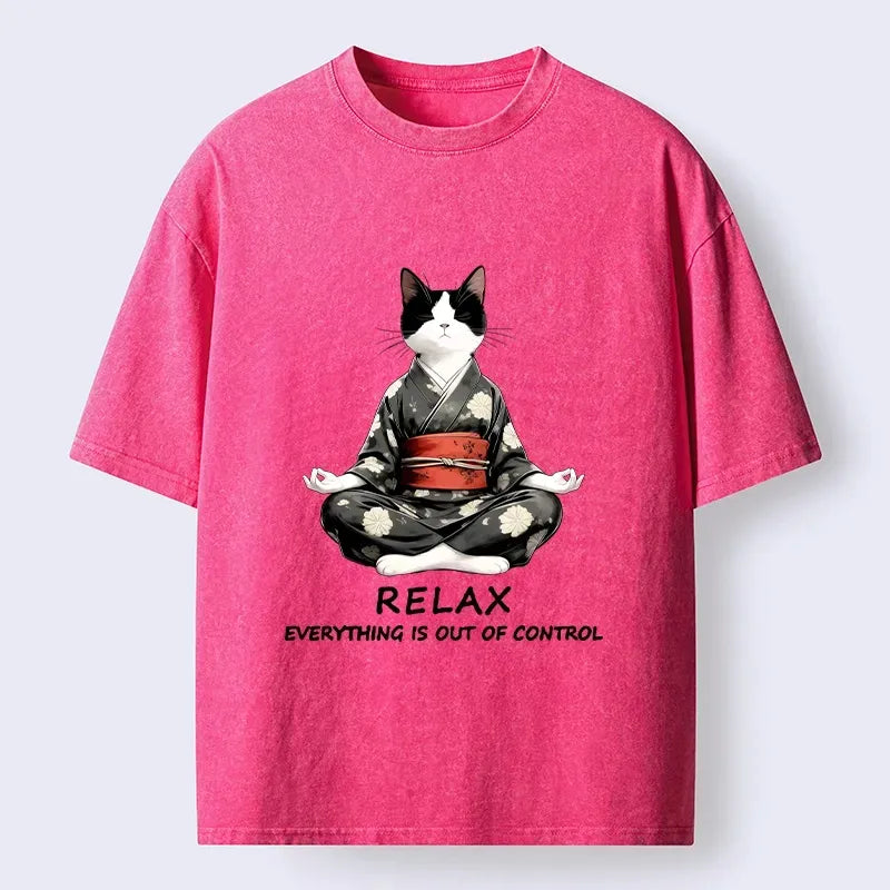 Ukiyo-e kimono cat art tee for streetwear