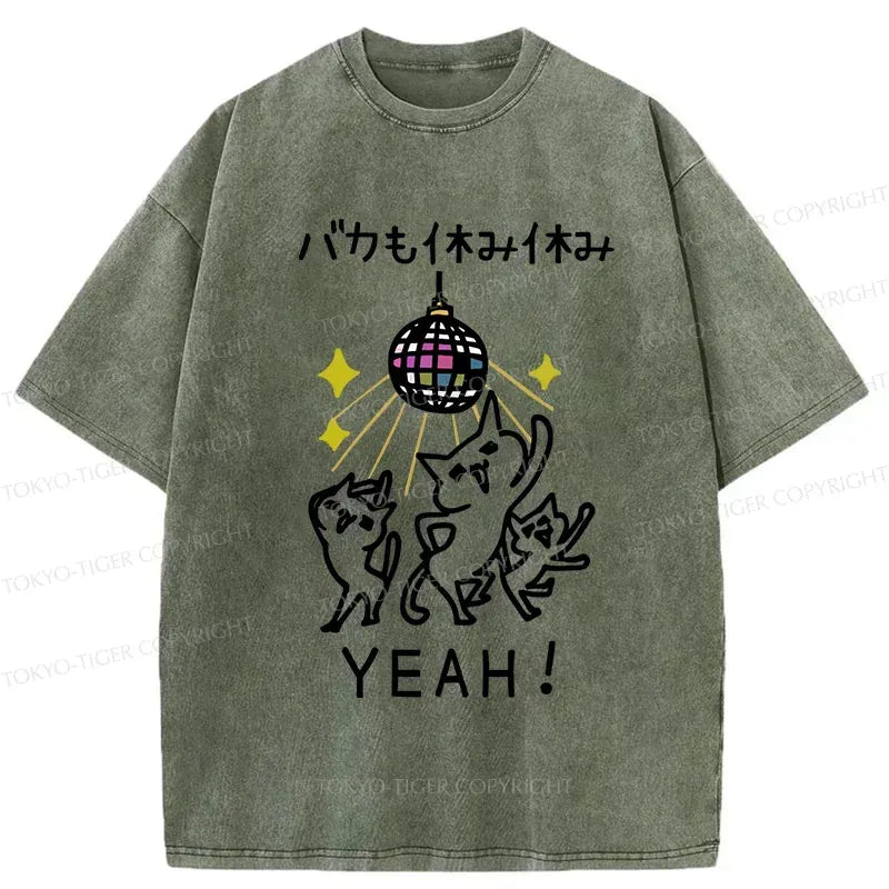 Japanese Vintage Cat T-Shirt with Free Shipping