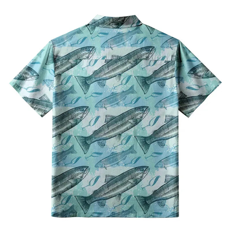 Kyoto Lion Swimming Fish Button-up Shirt