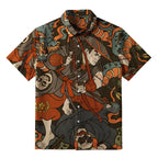 Kyoto-Lion Brave Japanese Samurai Button-up Shirt