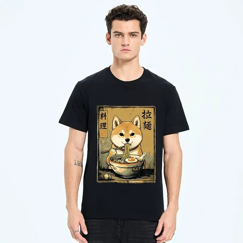 Funny Ramen Shiba Inu T-Shirt for Summer