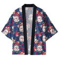 Japanese fox mask kimono cardigan for everyday