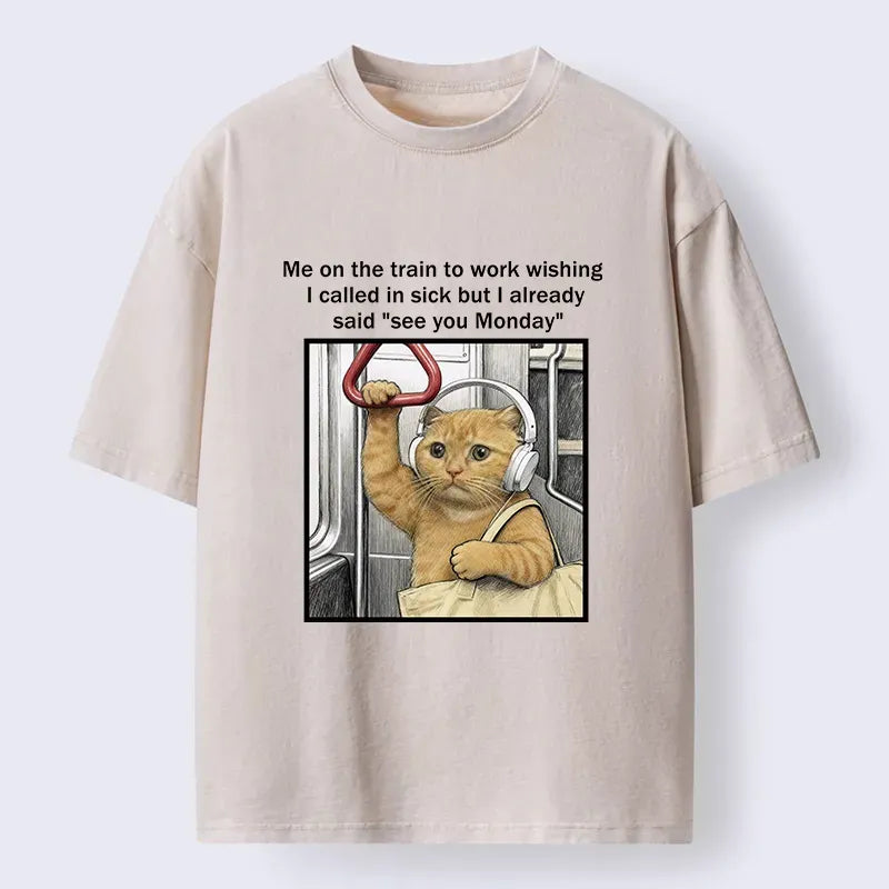Kyoto-Lion Working Cat Washed T-Shirt
