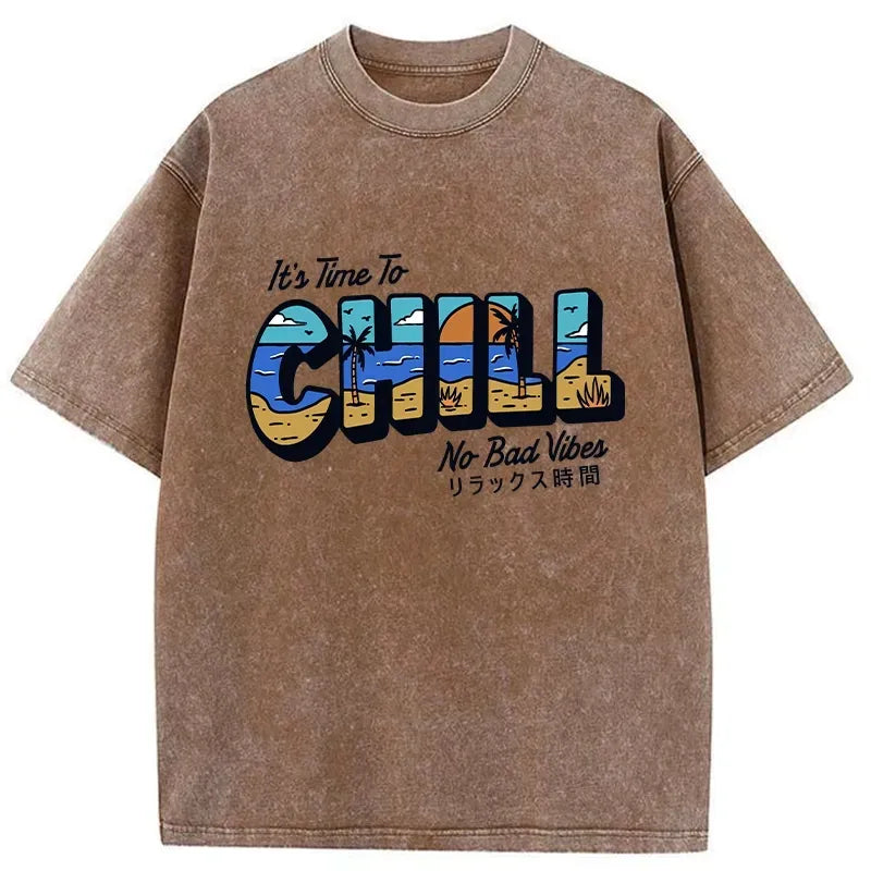 Kyoto-Lion It's Time To Chill Washed T-Shirt