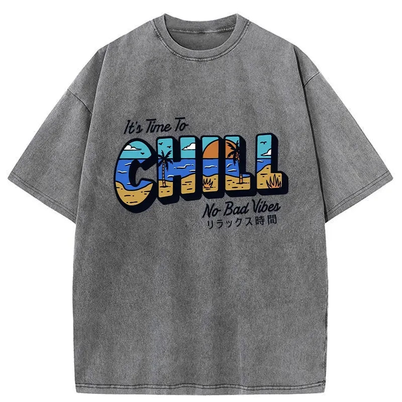 Kyoto-Lion It's Time To Chill Washed T-Shirt