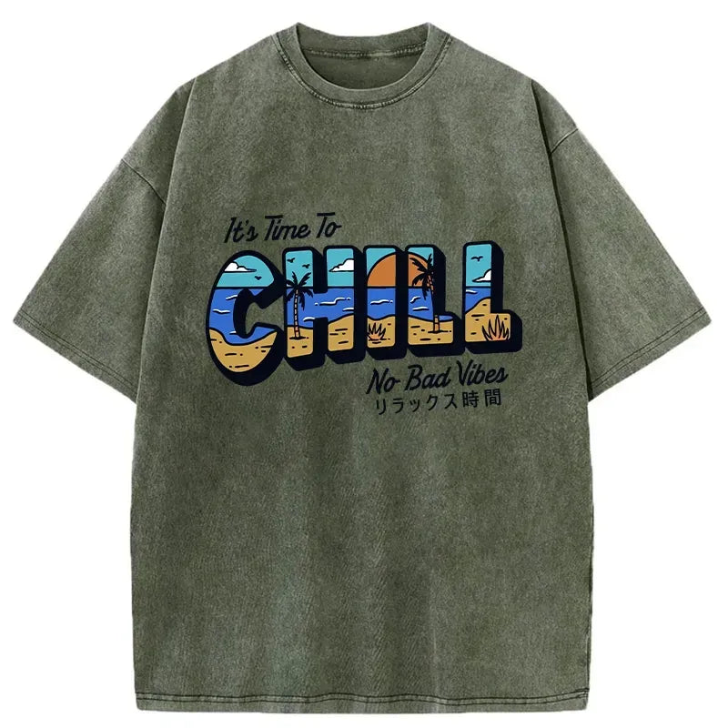 Kyoto-Lion It's Time To Chill Washed T-Shirt
