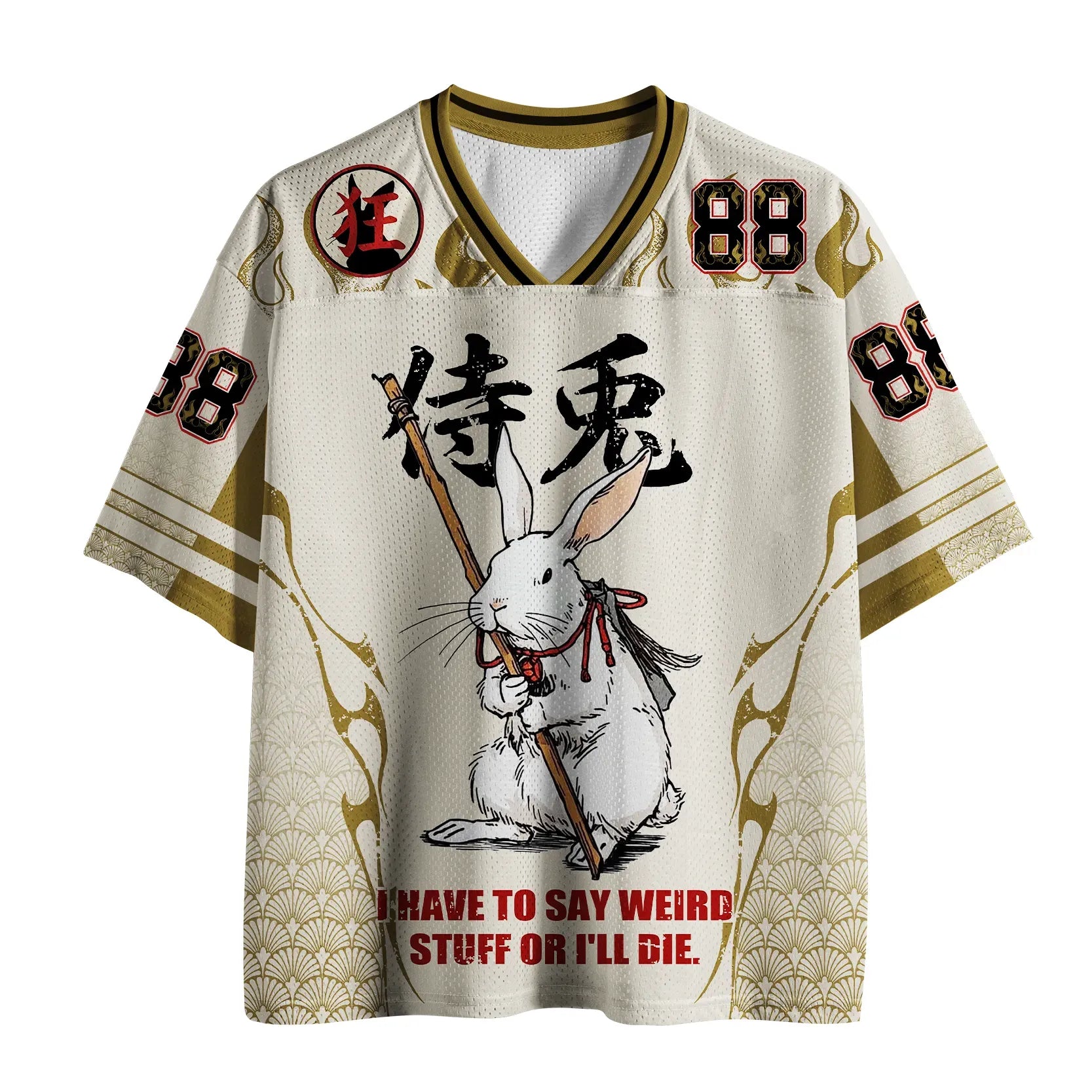 Quirky Warrior Rabbit Mesh Jersey Gift Idea
